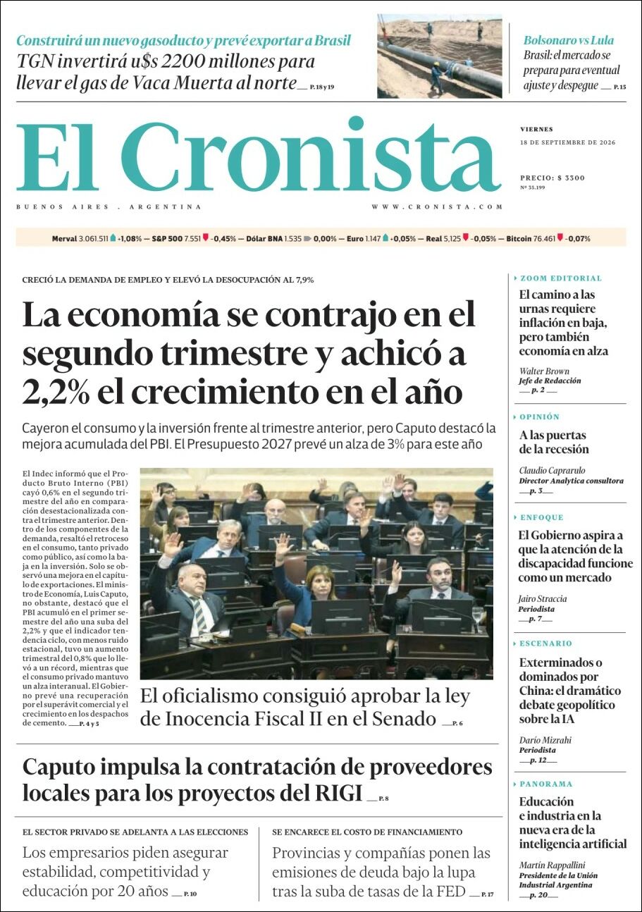 Media Panel - Developments and Systems | ESTILO Z CORRIENTES - Tapa del diario El Cronista