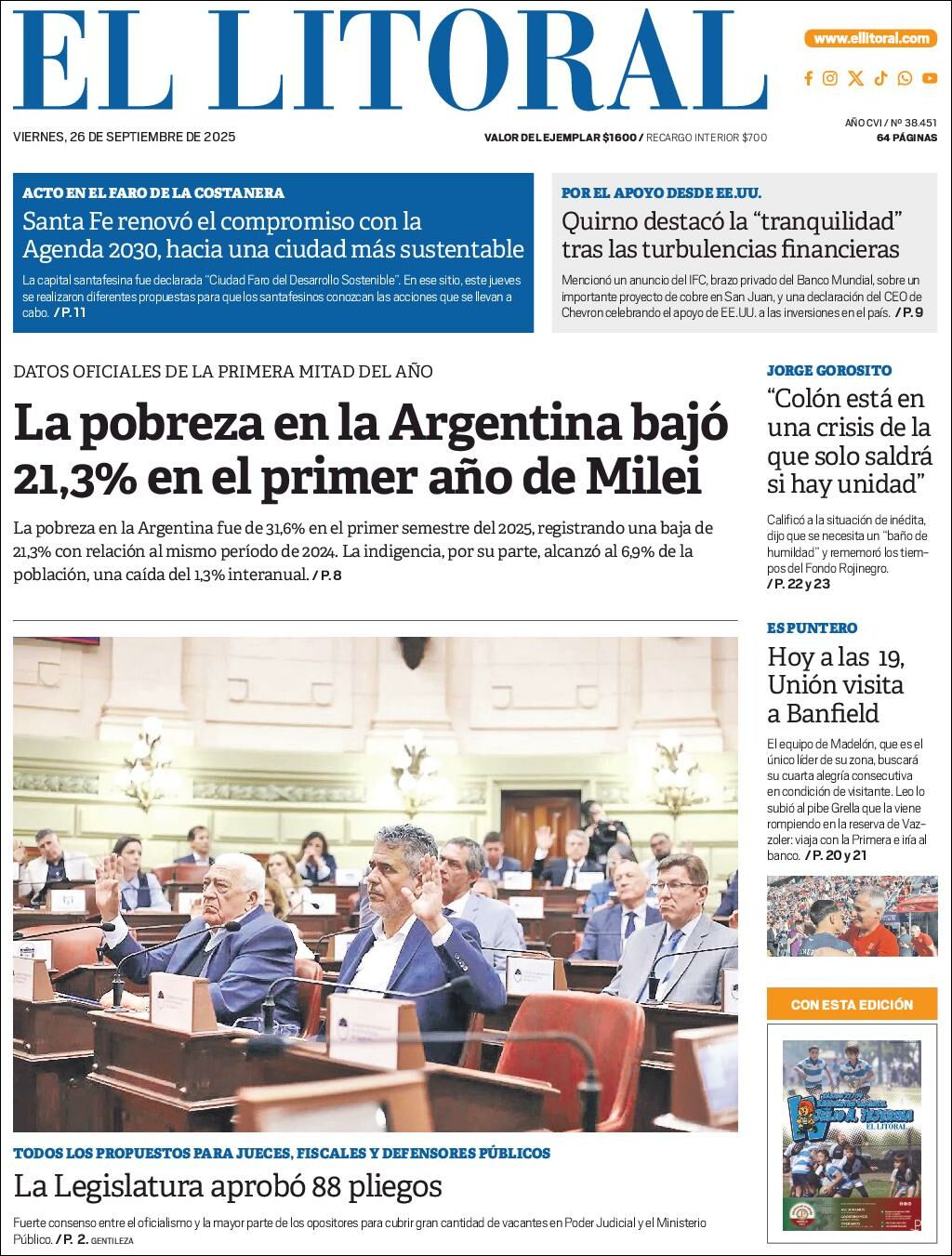 Media Panel - Developments and Systems | ESTILO Z CORRIENTES - Tapa del diario El Litoral