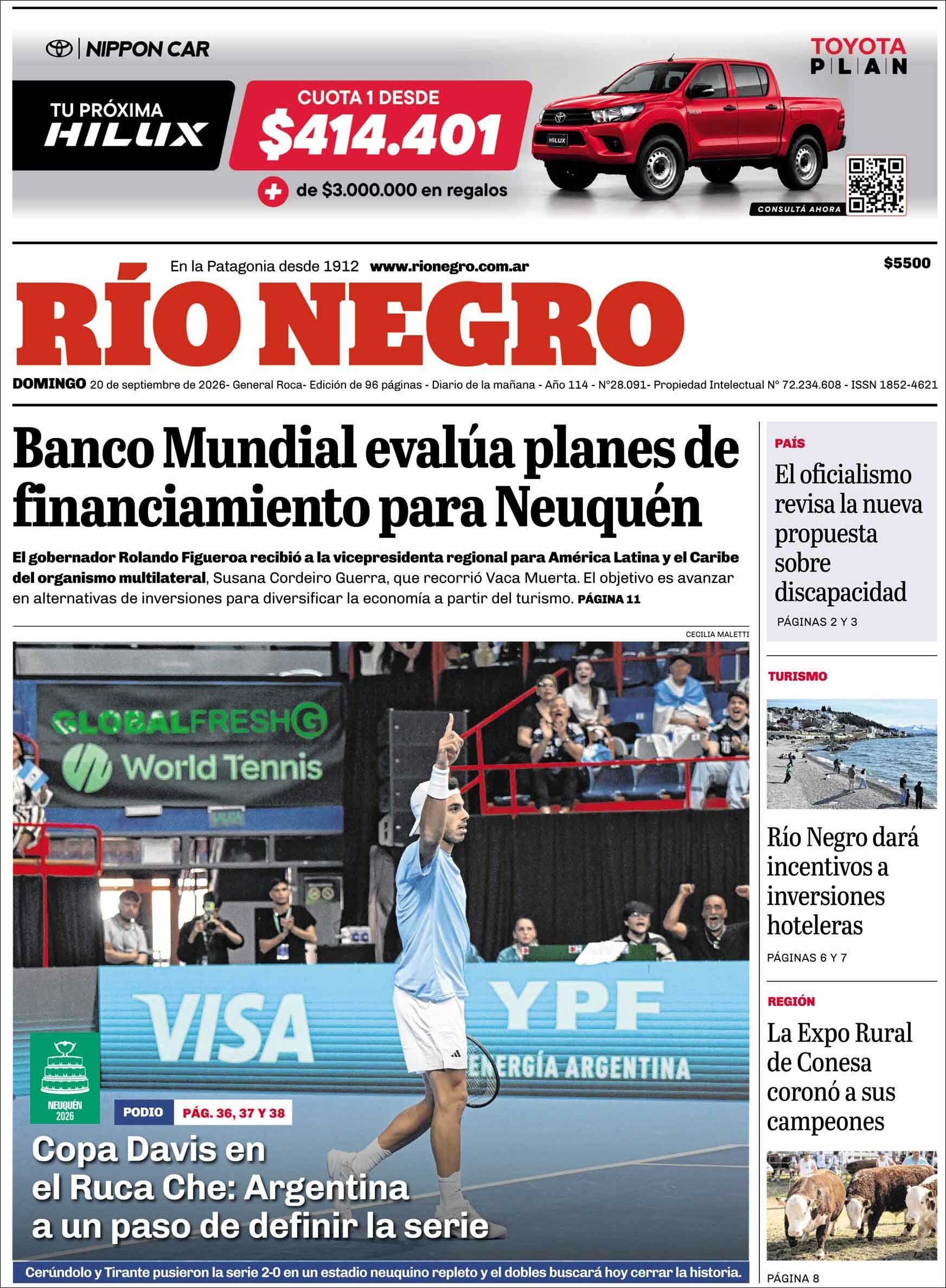 Media Panel - Developments and Systems | ESTILO Z CORRIENTES - Tapa del diario Río Negro