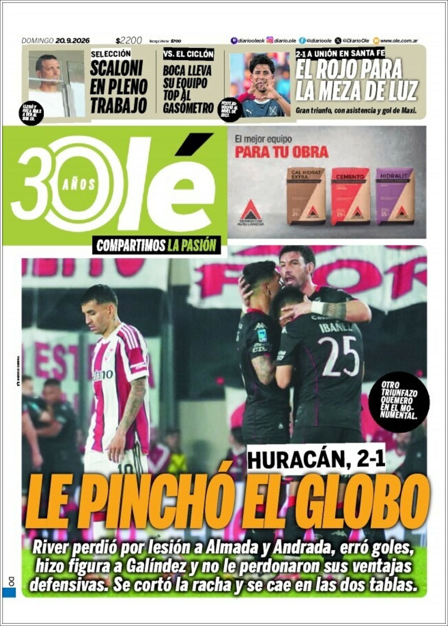 Media Panel - Developments and Systems | ESTILO Z CORRIENTES - Tapa del diario Olé